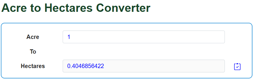 Acres to Hectares Converter - UScalculator.com