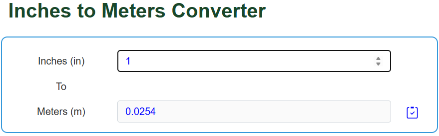 Inches to Meters Converter - UScalculator.com