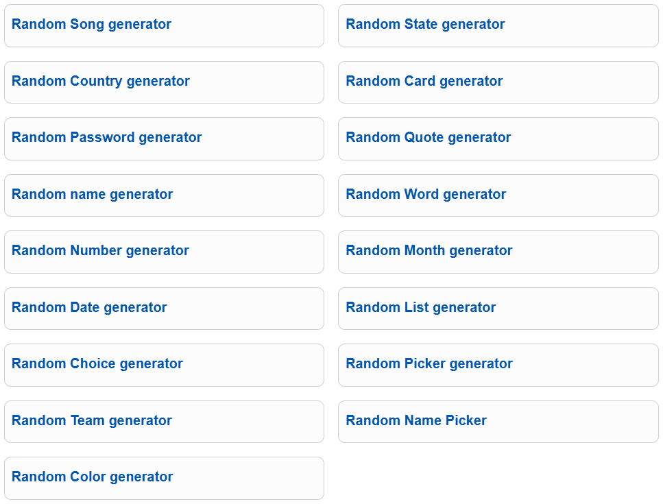 Random Generators or randomizers - Randomize Any songs- country - state ...