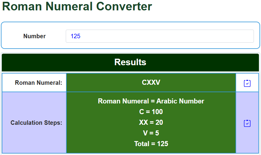 Roman Numerals Converter - UScalculator.com