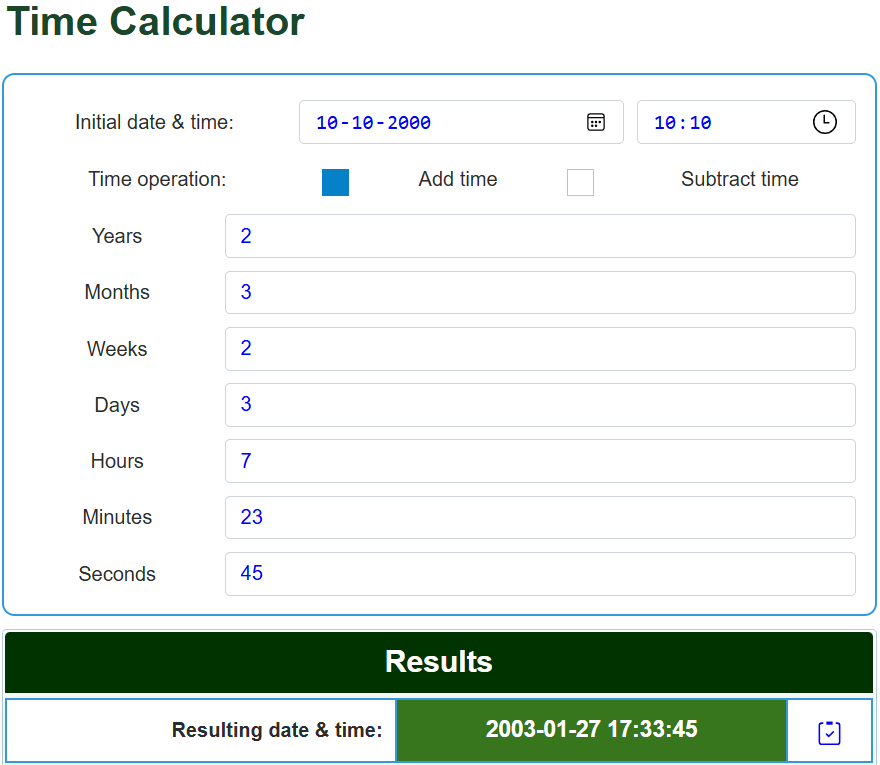 Time Calulation Time Calculator - UScalculator.com